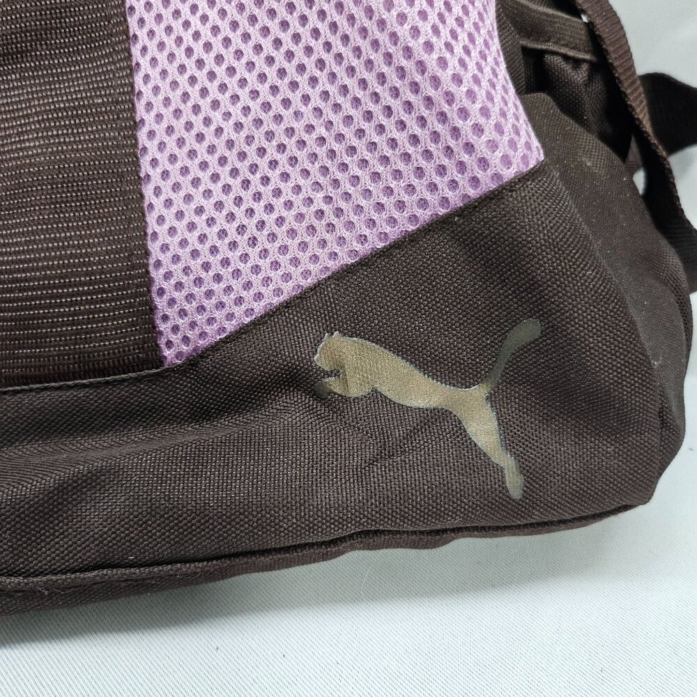 Puma Mesh Duffel Bag Purple Gym Pockets Shoulder Strap Handle - Picture 4 of 13